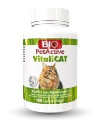 Bio PetActive Vitalicat C Vitamini E Vitamini Multivitamini Bağışıklık Güçlendirici Yetişkin Kedi Vitamini Tablet 150 ml