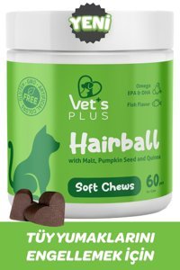 Vet's Plus Hairball B Vitamini D Vitamini Tüy Dökme Yetişkin Kedi Vitamini Tablet 60 Adet