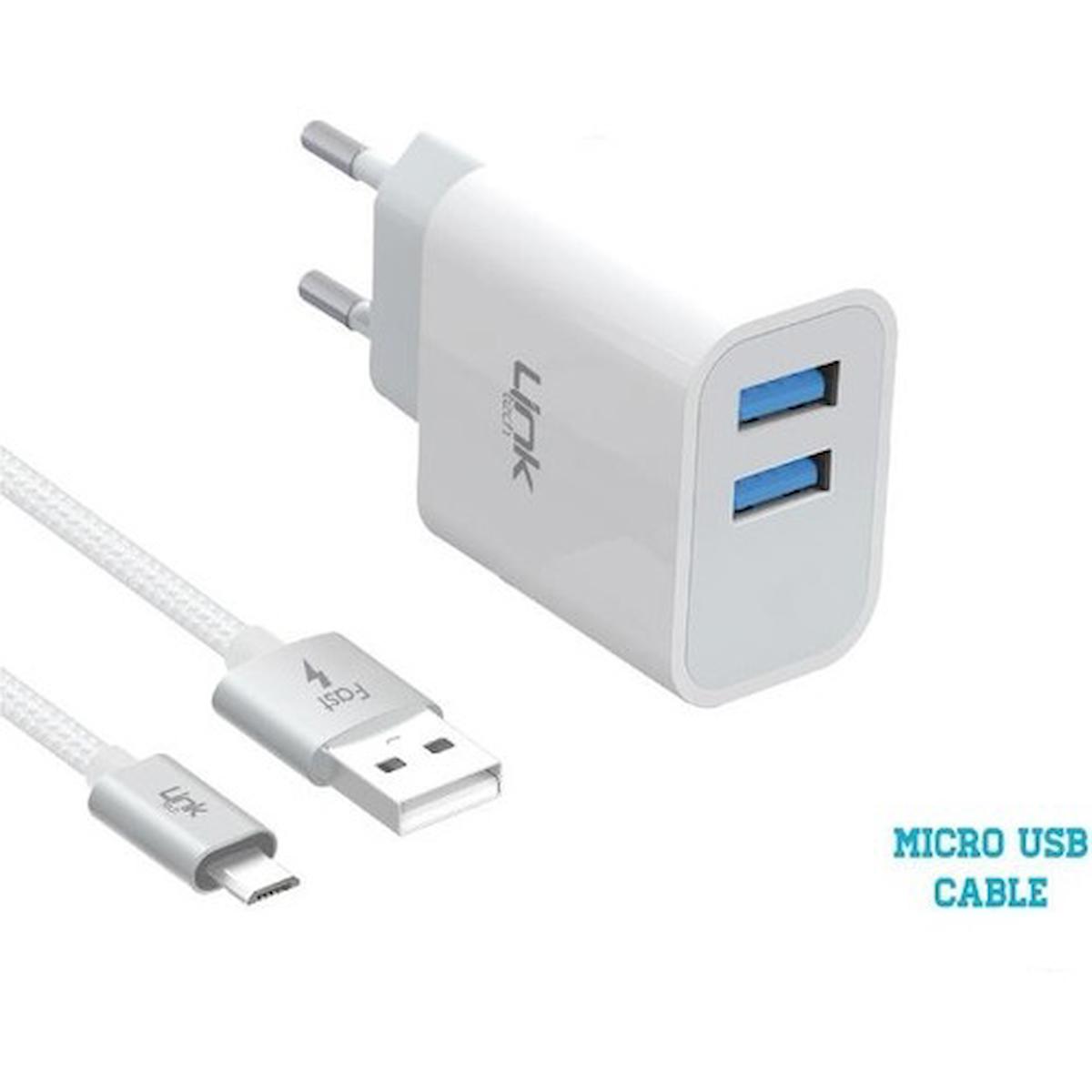 Linktech C203 Universal USB Kablolu 10 W Çoklu Hızlı Şarj Aleti Beyaz