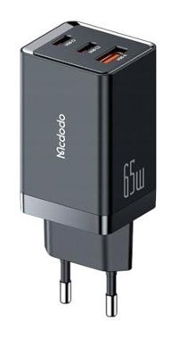 Mcdodo CH-1542 Universal Type-C-Universal Kablolu 65 W Çoklu Hızlı Şarj Aleti Siyah