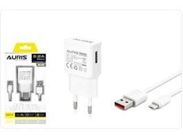 Auris ARS-CH28 Universal USB Kablolu 11 W/2 Amper Şarj Aleti Beyaz