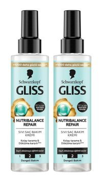 Gliss Nutribalance Repair Dökülme Karşıtı Huş Ağacı Suyu Prebiyotik Aktifler Kadın Saç Kremi 2 x 200 ml