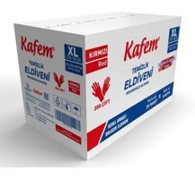 Kafem Kırmızı XLarge 200 Çift Temizlik Eldiveni