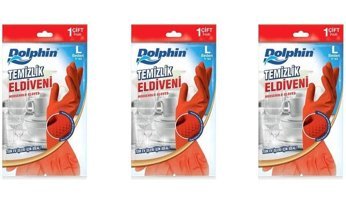 Dolphin Kırmızı Large 3 Çift Temizlik Eldiveni
