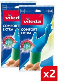 Vileda Comfort & Care Mavi Medium 2 Çift Temizlik Eldiveni