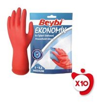 Beybi Kırmızı Medium 10 Çift Bulaşık Eldiveni