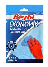 Beybi No 8 Kırmızı Medium Tekli Temizlik Eldiveni