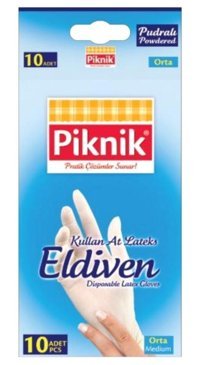 Piknik Beyaz Medium 10 Adet Bulaşık Eldiveni