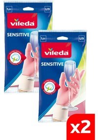 Vileda Sensitive Pembe Large 2 Çift Bulaşık Eldiveni