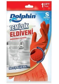 Dolphin Kırmızı Small 1 Çift Temizlik Eldiveni
