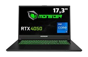 Monster Abra A7 V15.2.6 Harici GeForce RTX 4050 Intel Core i7 12700H 8 GB DDR4 500 GB SSD 17.3 inç FreeDos Gaming Laptop