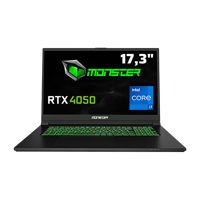 Monster Abra A7 V15.2.2 Harici GeForce RTX 4050 Intel Core i7 12700H 32 GB DDR4 1 TB SSD 17.3 inç FreeDos Gaming Laptop