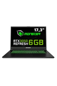 Monster Abra A7 V15.1.2 Harici GeForce RTX 3050 Intel Core i7 12700H 32 GB DDR4 1 TB SSD 17.3 inç FreeDos Gaming Laptop