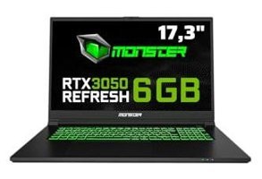 Monster Abra A7 V15.1.1 Harici GeForce RTX 3050 Intel Core i7 12700H 16 GB DDR4 1 TB SSD 17.3 inç Windows 11 Gaming Laptop