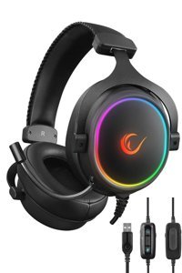 Rampage ONYX-S 7.1 USB Type A Gürültü Önleyici Mikrofonlu Kablolu Kulak Üstü Kulaklık Siyah