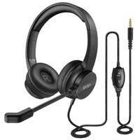 Eksa H12 3.5 mm Jak Gürültü Önleyici Mikrofonlu Kablolu Kulak Üstü Kulaklık Siyah