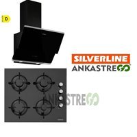 Silverline Oslo Cs5349B01-3490 Doğalgazlı Cam Avangart Ankastre Ocak 2'li Ankastre Set Siyah