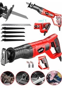Dragro Grz-tlk9000 5 Uç Kablosuz 9000 W Tilki Kuyruğu Testere Kırmızı
