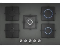 Siemens EN7B9QO12O Siyah Cam 5 Gözlü Wok Gözü Gazlı Ankastre Ocak