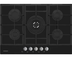 Grundig GIGL 7235250 Siyah Cam 5 Gözlü Wok Gözü Gazlı Ankastre Ocak