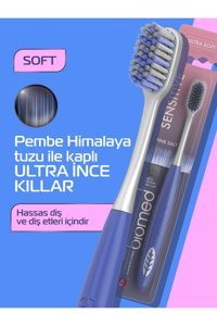 Biomed Himalaya Tuzu Kaplı Orta Manuel Diş Fırçası Mavi