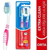 Colgate Extra Clean 1+1 Orta Manuel Diş Fırçası Çok Renkli