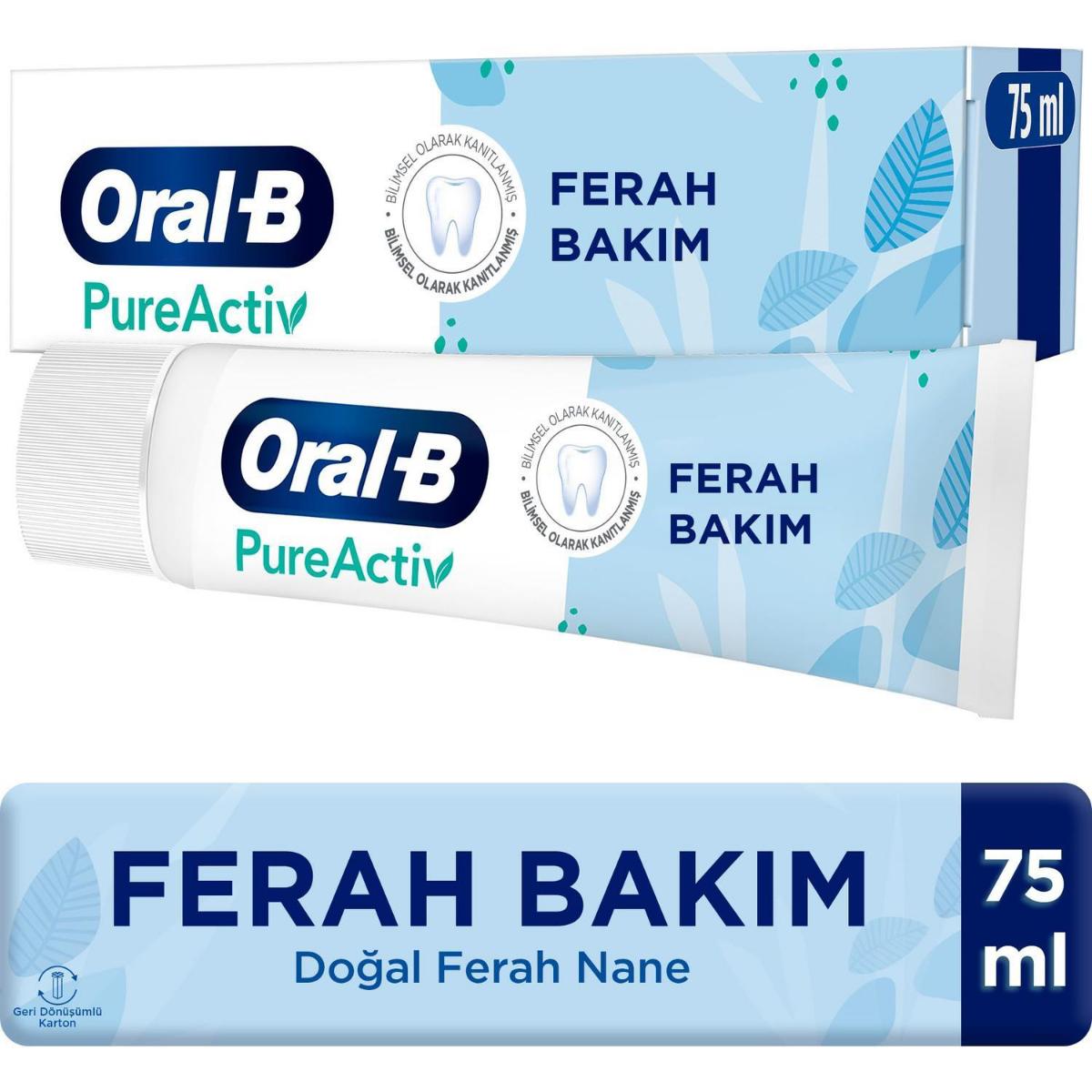 Oral-B Pure Active Ferah Bakım Naneli Florürlü Diş Macunu 75 ml