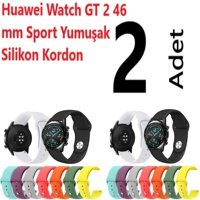 Huawei Watch Silikon 46 mm Yetişkin Akıllı Saat Kordonu Beyaz-Siyah
