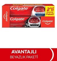 Colgate Optic White Kömürlü Florürlü Diş Macunu 75 + Optic White Aktif Kömür Diş Macunu 50 ml