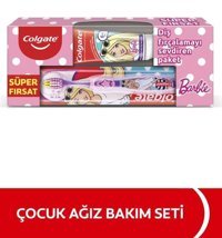 Colgate Barbie Meyve Aromalı Florürsüz 6+ Yaş Çocuk Diş Macunu 75 ml + Colgate Barbie Çocuk Diş Fırçası