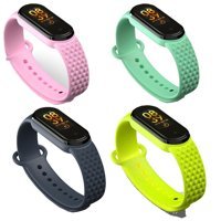 Xiaomi Elmas Desenli Mi Band 3-4-5-6 Silikon Yetişkin Akıllı Saat Kordonu Çok Renkli