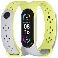 Xiaomi Mijobs Mi Band 5-6-7 Silikon Yetişkin Akıllı Saat Kordonu Gri-Yeşil