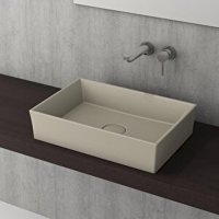 Bocchi 1172-011-0125 Klasik Tekli 56 cm Seramik Tezgah Üstü Dikdörtgen Lavabo