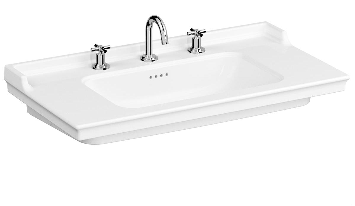 Vitra 7803B003-0001 Klasik Tekli 100 cm Seramik Dikdörtgen Lavabo Beyaz