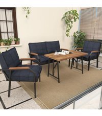 Mygusi Hayal Balkon Metal 4'lü Bahçe Koltuğu Krem