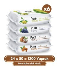 Pure Baby 50 Yaprak 24'lü Paket Islak Mendil
