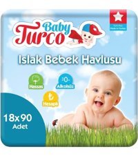 Baby Turco Klasik 90 Yaprak 18'li Paket Islak Mendil