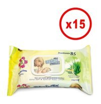 Bebiko Premium Wipe Losyonlu & Kapaklı 72 Yaprak 15'li Paket Islak Mendil