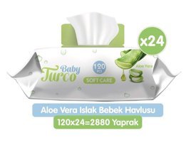 Baby Turco Soft Care Aloe Vera 120 Yaprak 24'lü Paket Islak Bebek Havlusu