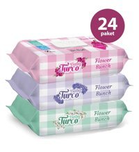 Baby Turco Çiçek Demeti Karma 90 Yaprak 24'lü Paket Islak Bebek Havlusu