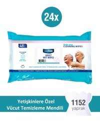 Deep Fresh Adult 48 Yaprak 24'lü Paket Vücut Temizleme Mendili