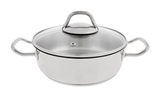 Emsan Malta Cam 2 Parça 24 cm Paslanmaz Çelik Basık Karnıyarık Tenceresi