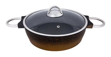 Emsan Kuvars Cam 1 Parça 26 cm Alüminyum Döküm Basık Karnıyarık Tenceresi