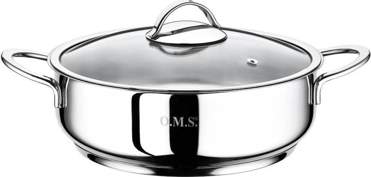 Oms Cam 2 Parça 26 cm Çelik Basık Karnıyarık Tenceresi