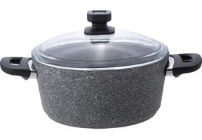 Emsan Cam 2 Parça 26 cm Titanyum Granit Derin Tencere