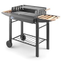 Dalle Bbq Standlı Yükseklik Ayarlı Kömürlü Bacasız Kapaksız Dikdörtgen Tekerlekli Ayaklı Barbekü