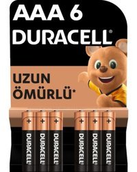 Duracell LR03 1.5 V Alkalin AAA / İnce Kalem Pil 6'lı