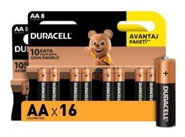 Duracell Alkalin AA / Kalem Pil 16'lı