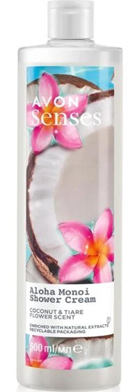 Avon Senses Aloha Hindistan Cevizi-Tiare Çiçeği Nemlendirici Vegan Duş Jeli 500 ml
