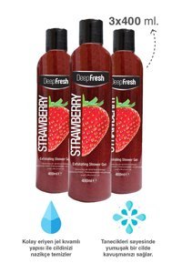 Deep Fresh Arındırıcı Çilekli Nemlendirici Vegan Duş Jeli 3x400 ml